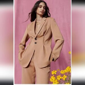 NEW A.L.C. Maverick Lace-Up Blazer Jacket Tawny Brown Size 0